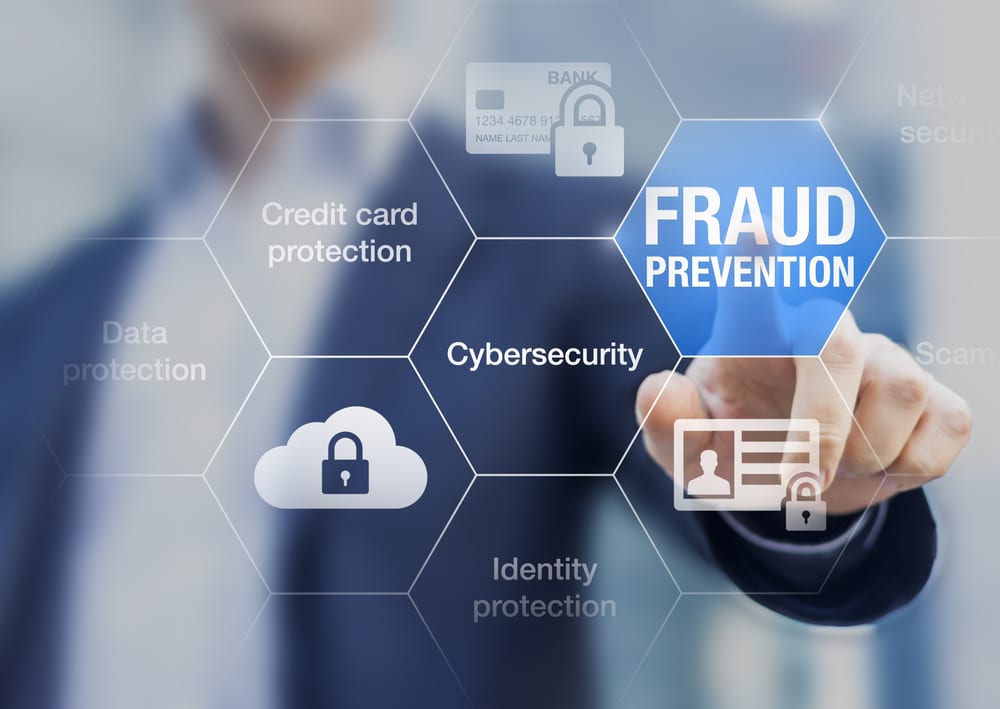 Hand pointing at fraud prevention